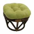 International Caravan Rattan Ottoman with Micro Suede Cushion, Mojito Lime 3301-MS-ML